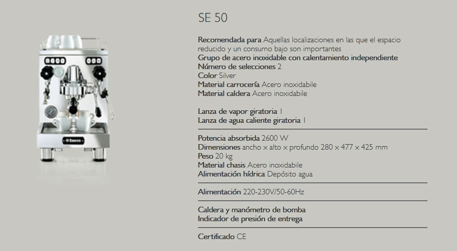 Cafetera Expresso Profesional Saeco Se50 Manual Vapor Color Plateado